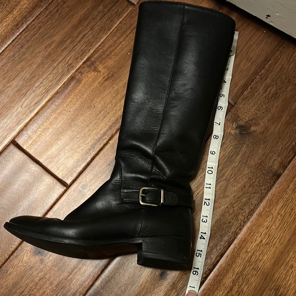 J. Crew black leather tall boots with zipper, size 6.5 - Picture 4 of 13